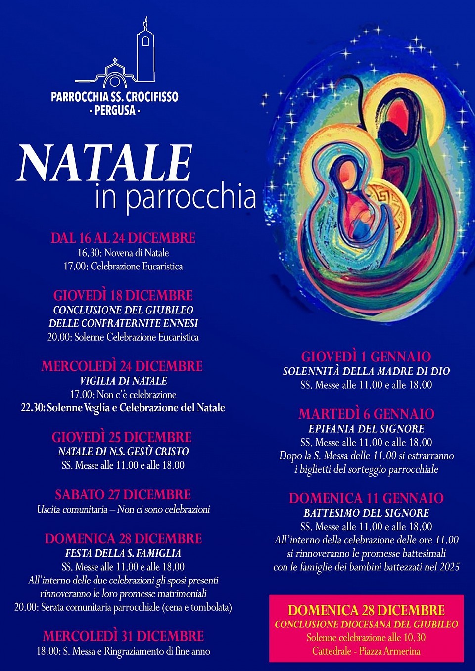 IL PROGRAMMA DELLE FESTE DI NATALE